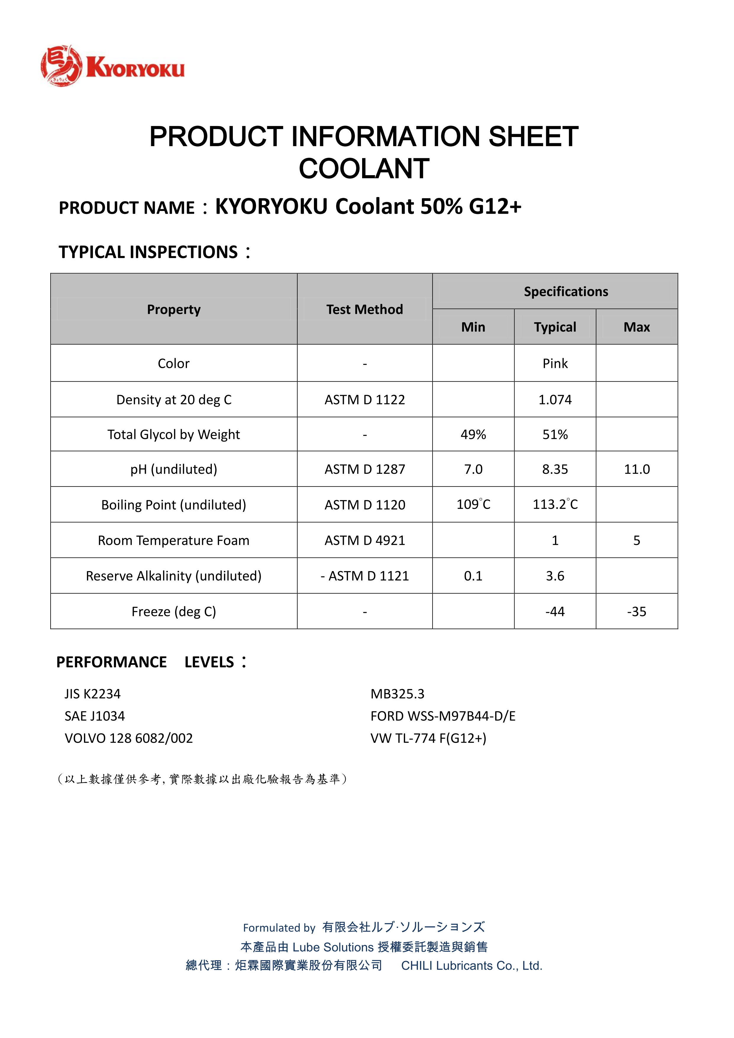 50% G12+濃縮長效水箱精